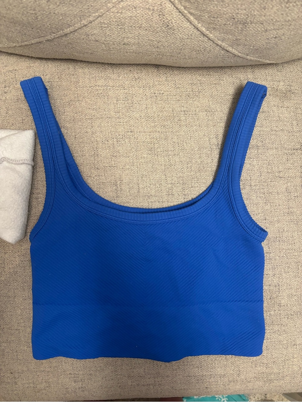 Nikibiki Royal Blue Ribbed Swim Crop Top